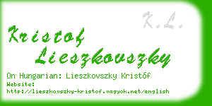 kristof lieszkovszky business card